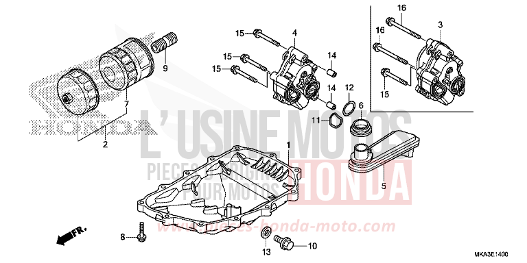 CARTER D'HUILE/POMPE A HUILE von NC750X DCT MAT GUNPOWDER BLACK METALLIC (NH436) von 2017